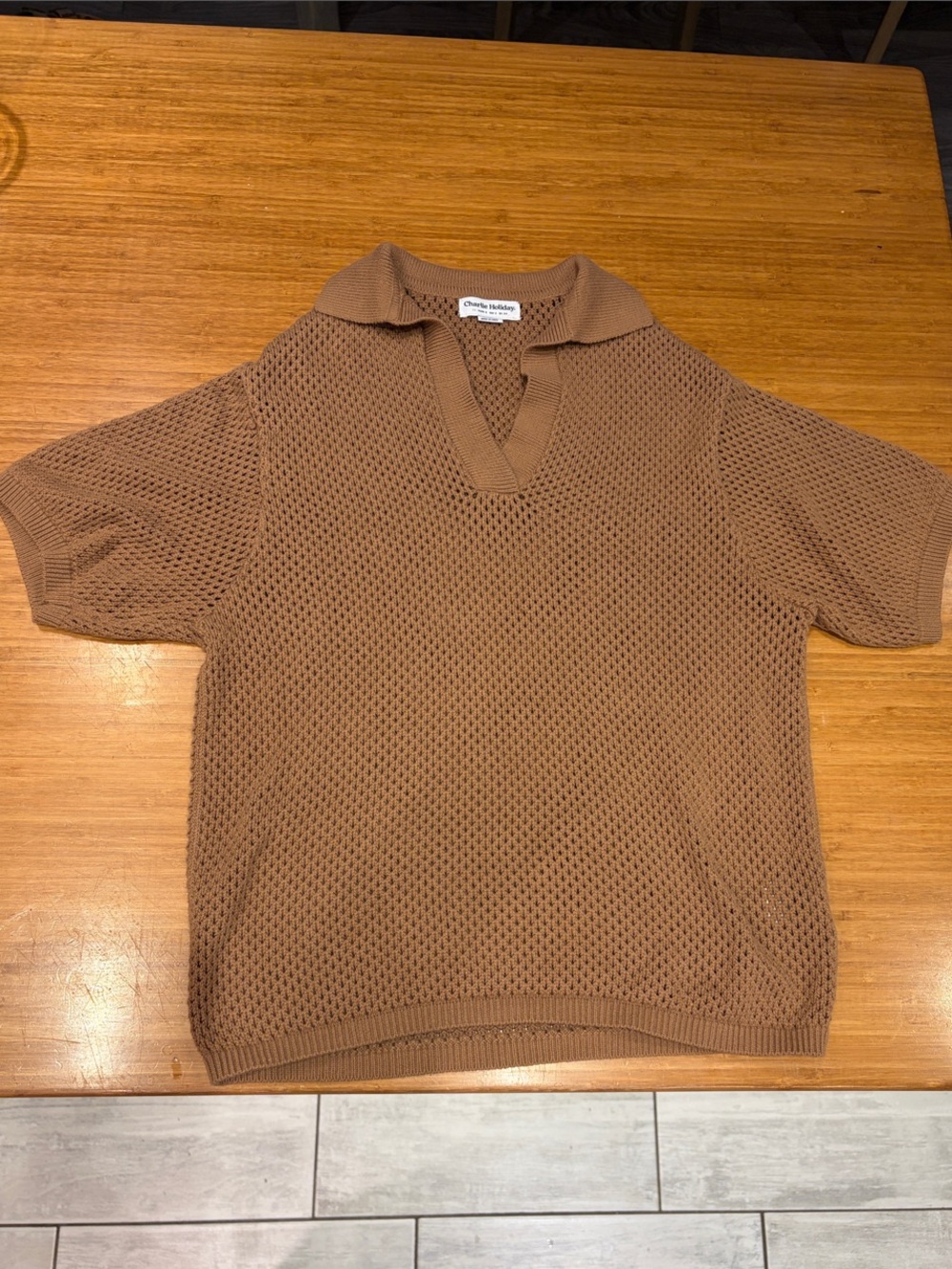 Mocha Oversized Knit T-Shirt
